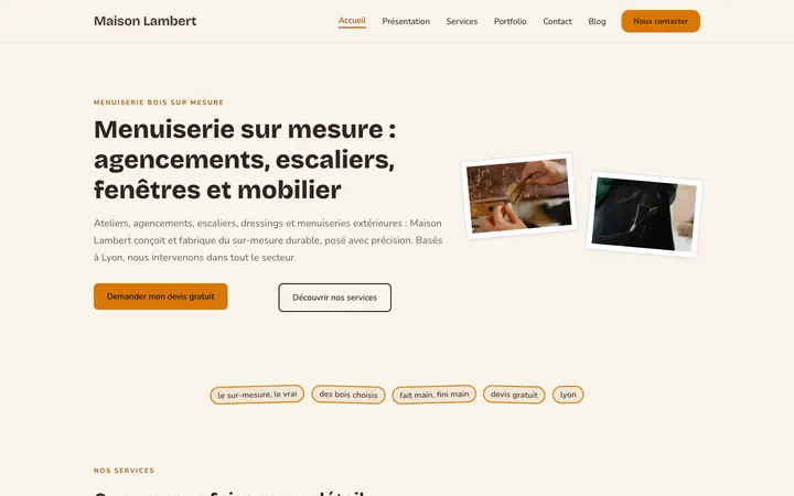 Aperçu réel de la charte Atelier
